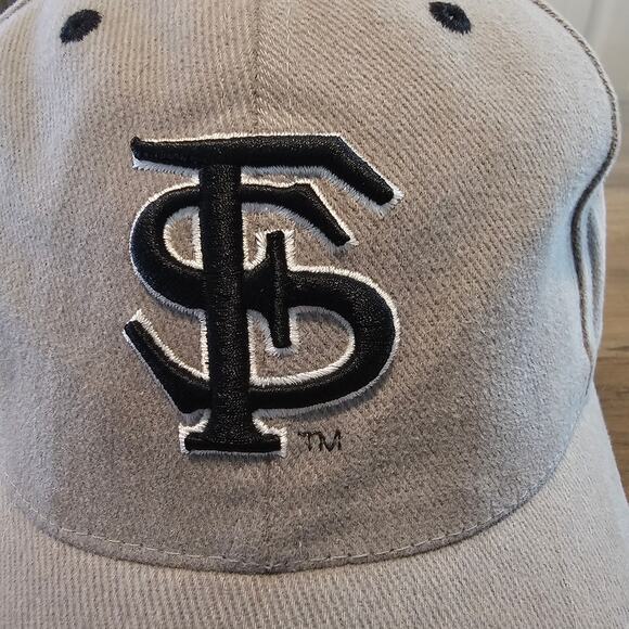 Vintage Florida State Seminoles Strapback Hat Cap Gray FSU NCAA Y2K Preppy - Picture 2 of 9